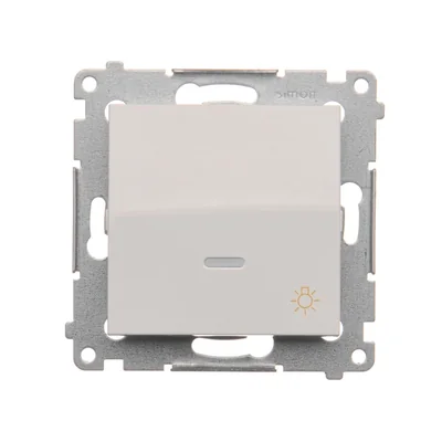 Taster „Licht“ mit LED-Hintergrundbeleuchtung (Modul) 10A 230V Schnellanschlüsse weiß