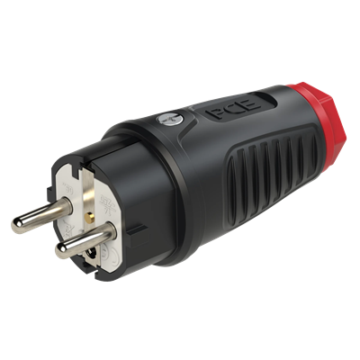 TAURUS2 Fiche caoutchouc 16A 2P+T 230V uni-schuko IP54 noir