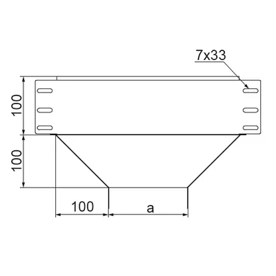 Té de réduction TRBJ200H100, épaisseur de tôle : 1 mm