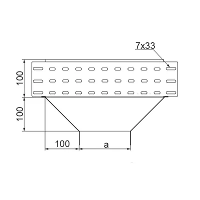 Te reductora TRJ100H100, espesor de chapa: 1 mm