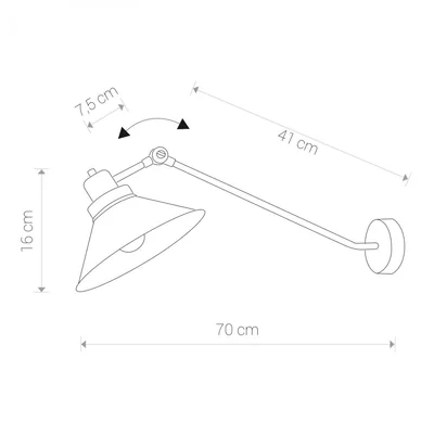 TECHNO I E27 IP20 wall lamp, black
