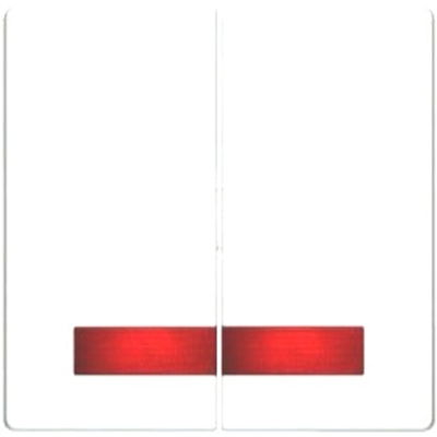 Tecla doble con lente roja, brillo blanco nieve