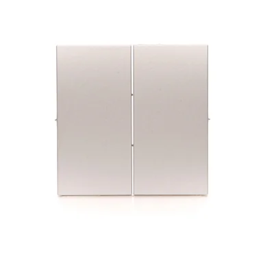 Tecla para interruptores y pulsadores dobles, plata mate