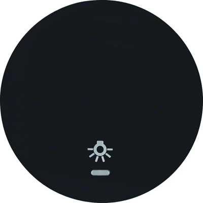 Tecla R.1/R.3 con lente y símbolo "luz" impreso, negro brillante