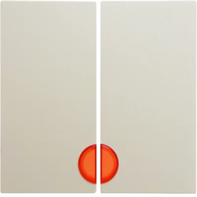 Teclas con cristal rojo para interruptores de 2 teclas, color crema, brillante