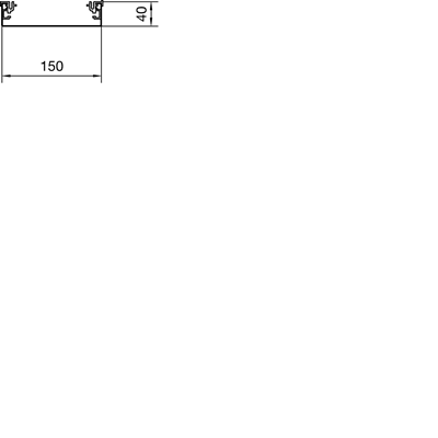 TEHALIT.AK Base for overfloor trunking for 1-sided slanted cover 150x40mm steel