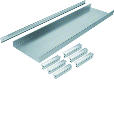 TEHALIT.AK Base for overfloor trunking for 1-sided slanted cover 200x40mm steel