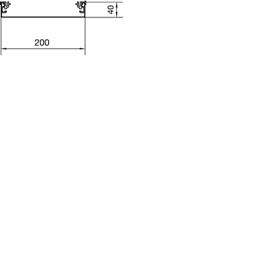 TEHALIT.AK Base for overfloor trunking for 1-sided slanted cover 200x40mm steel