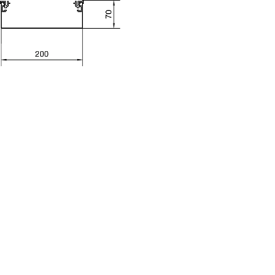 TEHALIT.AK Base for overfloor trunking for 1-sided slanted cover 200x70mm steel