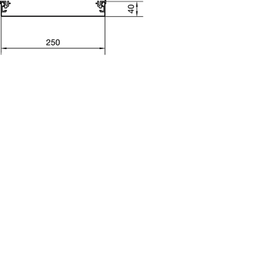 TEHALIT.AK Base for overfloor trunking for 1-sided slanted cover 250x40mm steel