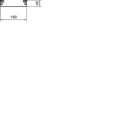 TEHALIT.AK Base for overfloor trunking for double-sided slanted cover 150x40mm steel