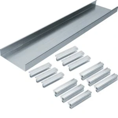 TEHALIT.AK Base for overfloor trunking for double-sided slanted cover 150x40mm steel