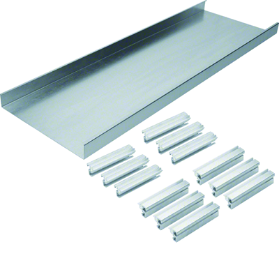 TEHALIT.AK Base for overfloor trunking for double-sided slanted cover 250x40mm steel