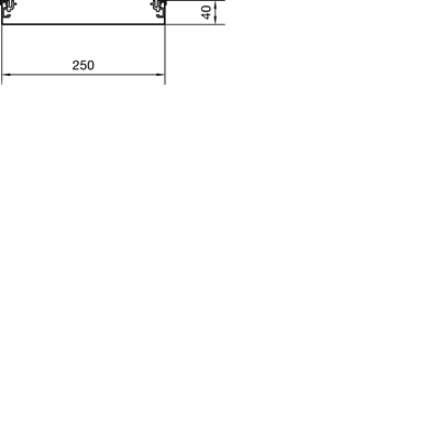 TEHALIT.AK Base for overfloor trunking for double-sided slanted cover 250x40mm steel
