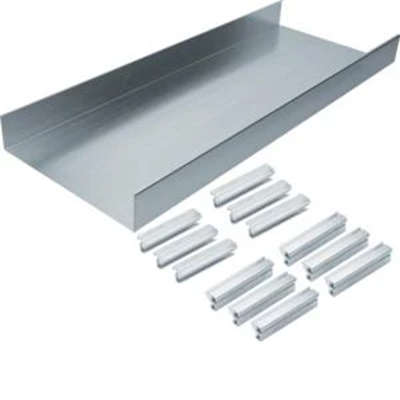 TEHALIT.AK Base for overfloor trunking for double-sided slanted cover 300x70mm steel