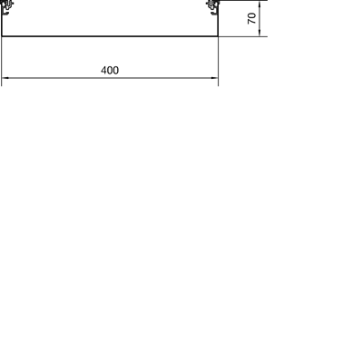TEHALIT.AK Base for overfloor trunking for double-sided slanted cover 400x70mm steel