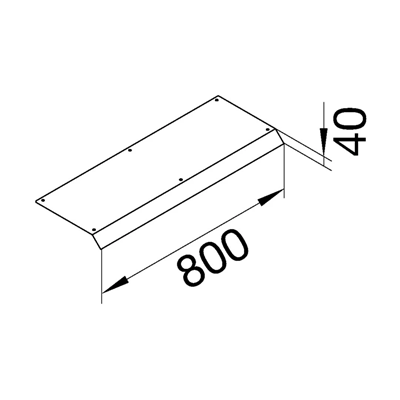 TEHALIT.AK Copertura per condotto aereo, 1 lato, 800mm, 200x70mm, acciaio