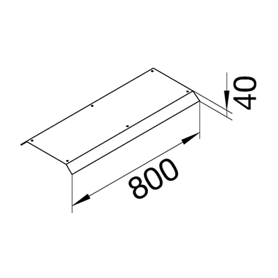 TEHALIT.AK Copertura per condotto aereo, 2 lati 45° 800mm 200x40mm acciaio