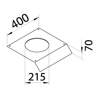 TEHALIT.AK Copertura per condotto soprapavimento R06 fi215, 1 lato inclinato 400mm 400x70mm acciaio