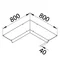 TEHALIT.AK Couvercle de goulotte de plancher 1 côté incliné 800 mm angle intérieur 250x70 mm acier