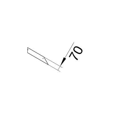 TEHALIT.AK End cap on one side slanted cover 250x70mm steel