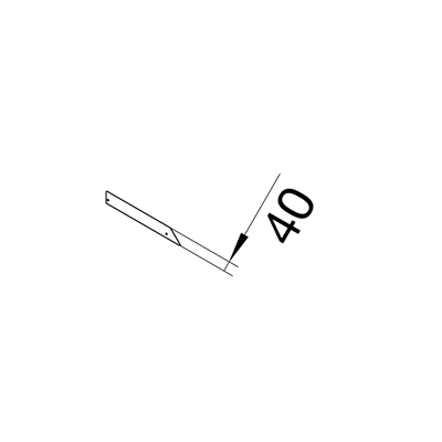TEHALIT.AK End piece for 1-side slanted cover 200x40mm steel