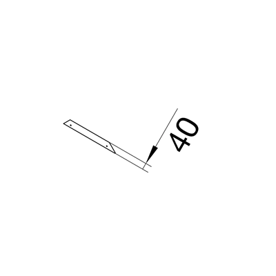 TEHALIT.AK End piece with 2 sides slanted cover 200x40mm steel