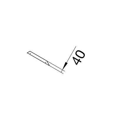 TEHALIT.AK End piece with 2 sides slanted cover 200x40mm steel