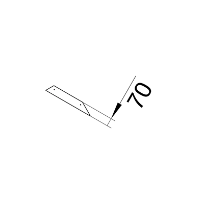 TEHALIT.AK End piece with 2 sides slanted lid 300x70mm steel