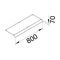 TEHALIT.AK Overfloor trunking cover 1-sided slanted 800mm 200x70mm steel