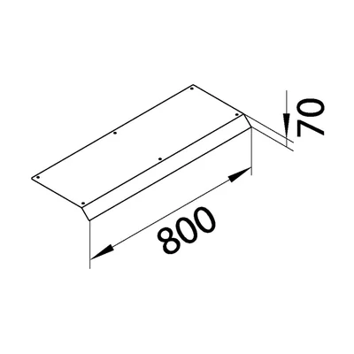 TEHALIT.AK Overfloor trunking cover 1-sided slanted 800mm 200x70mm steel