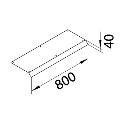 TEHALIT.AK Overfloor trunking cover 1-sided slanted 800mm 400x70mm steel