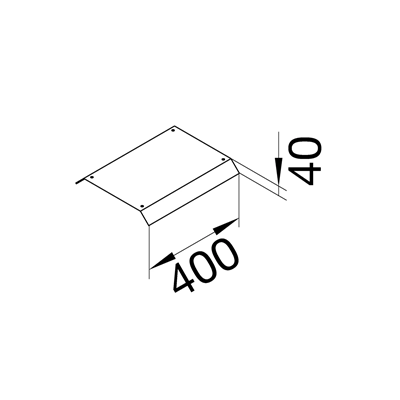 TEHALIT.AK Overfloor trunking cover 2-sided slanted 400mm 200x40mm steel