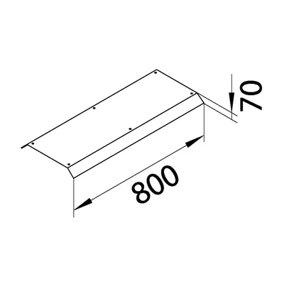 TEHALIT.AK Overfloor trunking cover 2 sides slanted 45° 800mm 250x70mm steel