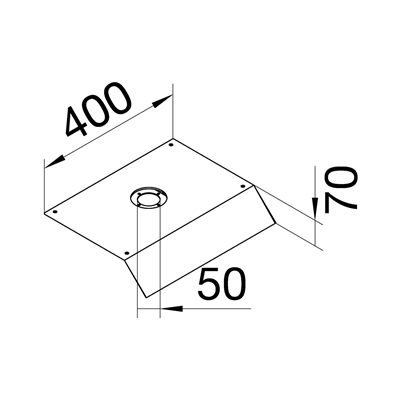 TEHALIT.AK Overfloor trunking cover GBZ fi50 1-side slanted 400mm 400x70mm steel