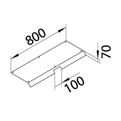 TEHALIT.AK Overfloor trunking cover slanted on one side 800mm external angle 300x70mm steel
