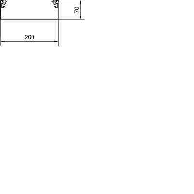 TEHALIT.AK Underfloor trunking base for 200x70mm cover with slant on both sides, steel