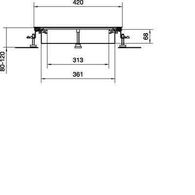TEHALIT.BK Bañera de acero con canal co-horizontal BKWD 400x(80-120) acero