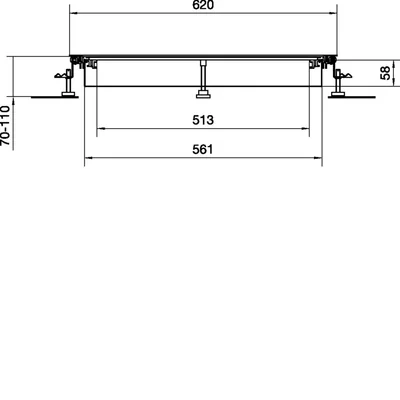 TEHALIT.BK Bañera de acero con canal co-horizontal BKWD 600x(70-110) acero