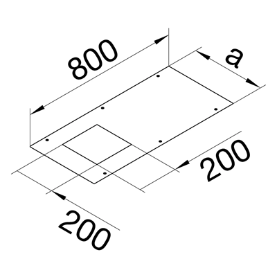 TEHALIT.BK Cover Q06 200x200 BKF/BKW 400X800mm steel