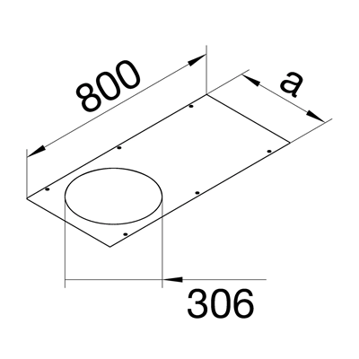 TEHALIT.BK Cover R12 fi306 BKFD/WD 600X800mm steel