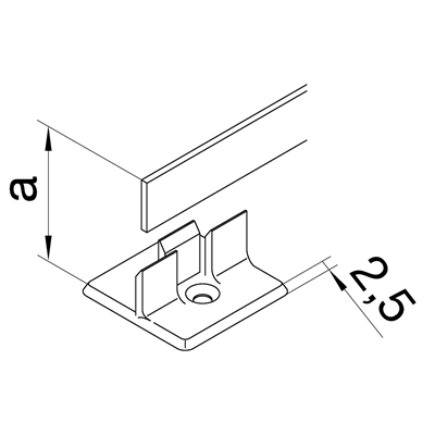 TEHALIT.BK Divider made of PS material, height 93mm, length 2m