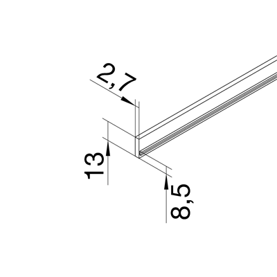 TEHALIT.BK Kantenschutz 4mm HFR BK Länge 2,4mm Stahl