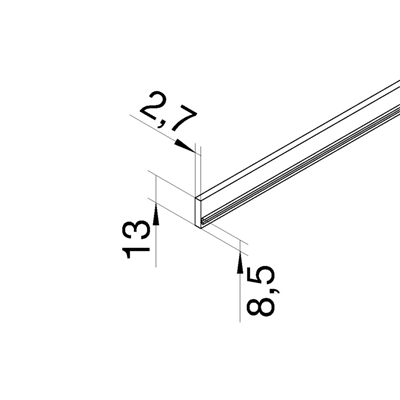 TEHALIT.BK Kantenschutz 4mm HFR BK Länge 2,4mm Stahl