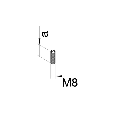 TEHALIT.BK Screw with metric thread M8 45mm