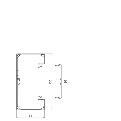 TEHALIT.BRAP Kanał podstawa 65x130 aluminium anodyzowany