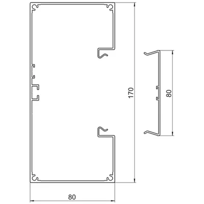 TEHALIT.BRAP Podstawa kanału 65x170 aluminium anodyzowany