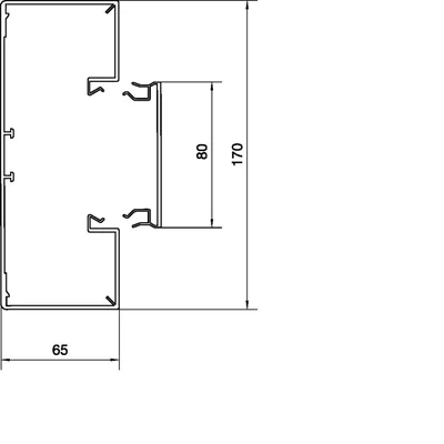 tehalit.BRP Base de canal de PVC 65x170, blanco