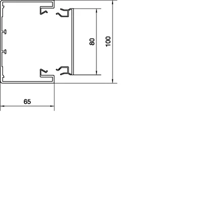 tehalit.BRP Base per canale in PVC 65x100, bianca