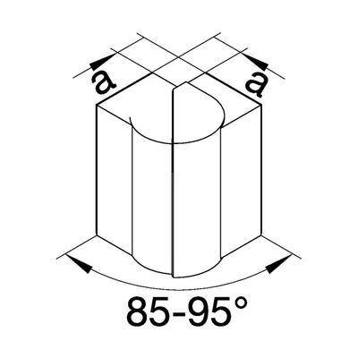 TEHALIT.BRP/BRAP Angle extérieur 65x100 aluminium peint